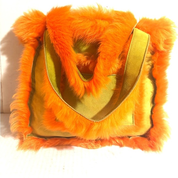 Fashion bag Shearing leather with faux fur shoulder handbag - Picture 5 of 7